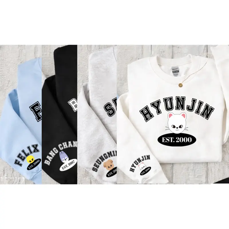 (pick your bias) Kpop Skz Chibi Sweatshirt, Felixie Inspired Merch, Stay Bangchanie Lino Han Jisung Seungmin Member Sweatshirt, Stay Fan Outfit, Valentine Holiday Gift, Gift for Her