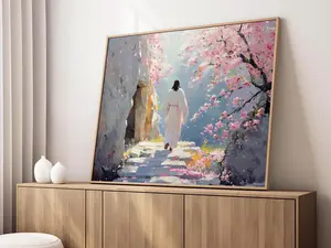 Easter Christian Wall Art, Christian Easter Print, Religious Art, Jesus Art, Easter Decoration, He is Risen Painting Print Poster, Unframed