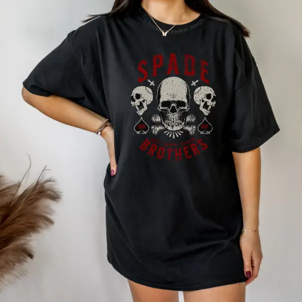 Women's Graphic Cotton Sweatshirt - Licensed LORDS Shantel Tessier Spade Brothers Bookish Crew Neck, Light Loose Baggy Vintage Oversized Streetwear Lady Top, Carnage-Inspired for Romance Readers