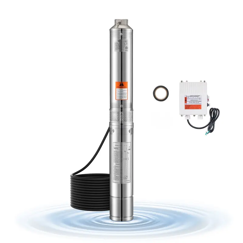 1 HP Deep Well Submersible Pump With Stainless Steel Construction, 230V Power, 31.7 GPM Flow Rate At 0 Feet, 207 Feet Maximum Head, Heavy Duty Well Pump For Home Use, Durable Performance, Quiet Operation, Energy Efficient Design
