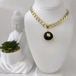 Valdiviajewery #1828 14k Gold-Plated Bull's-Eye Necklace and Pendant High Quality