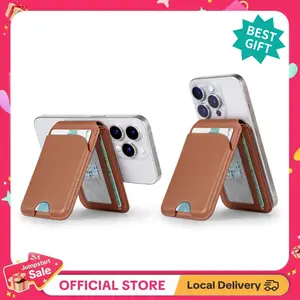 Magnetic Leather Wallet Phone Stand Foldable, Adjustable Stand for iPhone 16/15/14/13 Series