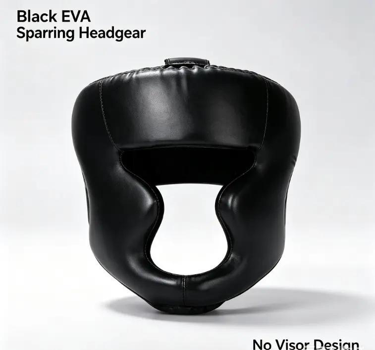 Black EVA Monkey Face Sparring Headgear, Adjustable Protective Head Cover for Adult Kickboxing, Boxing Training and Sparring, No Visor Design, Sizes S / M / L, Sparring Gear, Adjustable S-M-L, Unisex, Adults
