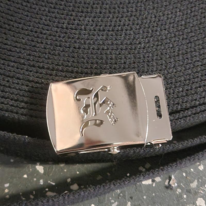 Initial letters Canvas Military Web Black Belt 55 inch & Silver Buckle