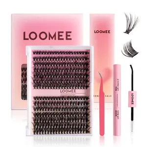 Lash Enhancement Kit – 280pcs Cluster Lashes 30D/40D Mix Curls with Glue, Sealant, Applicator & Tweezers for DIY Lash Extensions