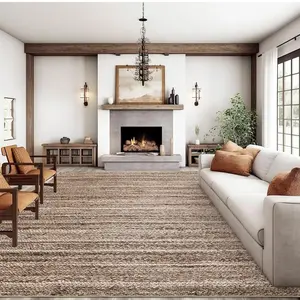 【GARVEE】Washable Rug 9x12 Rug Non Slip Rug Modern Printed Braid Rug Ultra-Soft Low Pile Rug Stain Resistant Carpet for Living Room Bedroom Dining Room, Brown/ 9'× 12'
