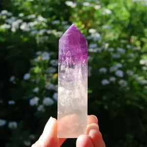 3.5in 132g Magenta Pink Fluorite Crystal Tower