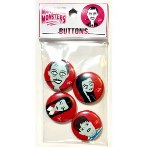 Addams Family 1" Button Set 1