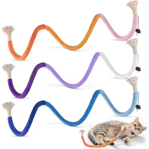 FIFLYPET*Cat Toys Chew Ropes 3Pcs, Safe Teeth Cleaning Toy for Indoor Kittens, Calming Interactive Kitty Toys