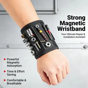 Magnetic Wrist Strap for Electrician Woodworking Multifunctional Tool for Nail Pickup Gripping Secure Attachment Easy Use Small Hardware Tool 13cm x 9cm screw