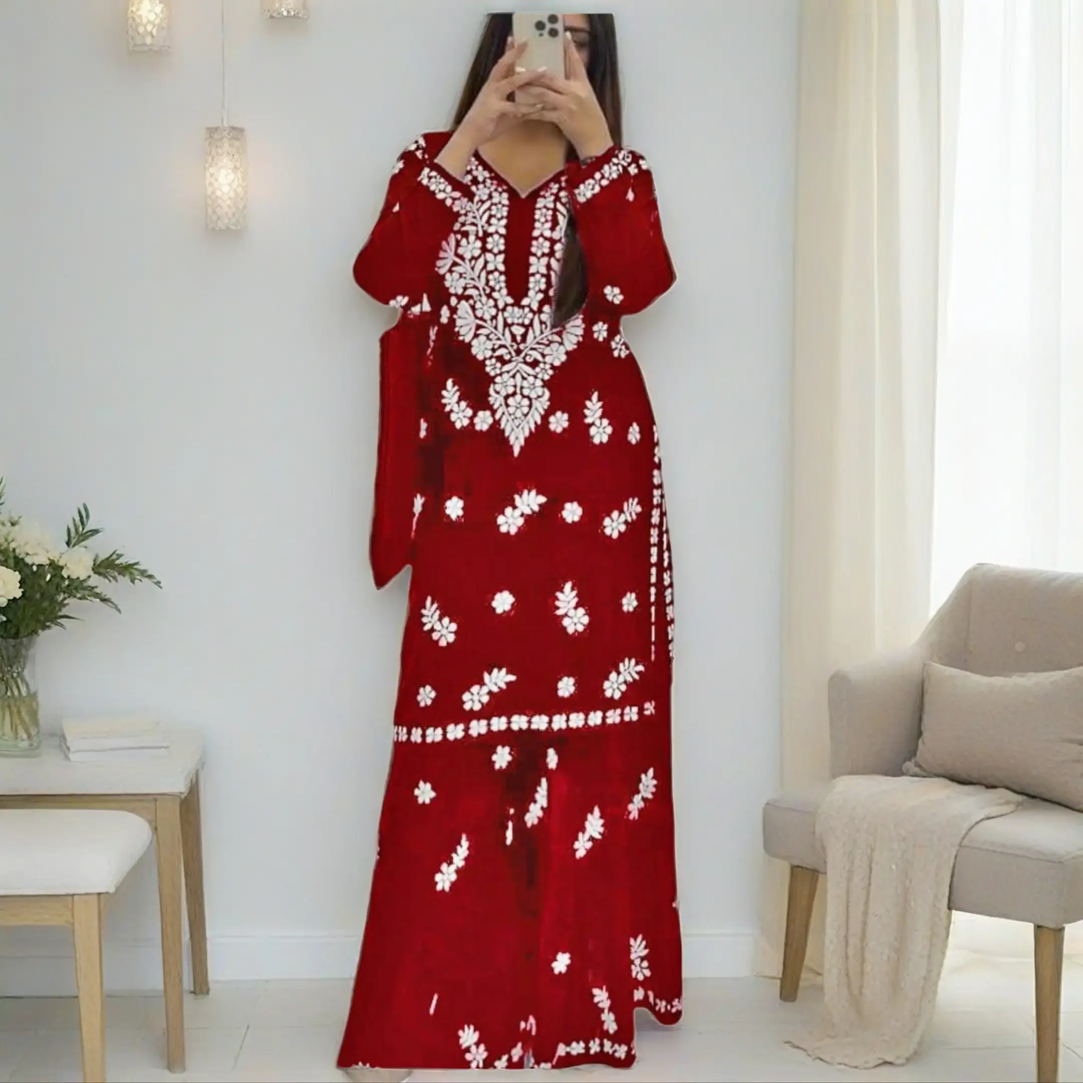 Women's Premium Breathable Rayon Ethnic Kurti Sharara Matching Set - Fully Stitched, Embroidered, Chic Look, XL, Elegant Casual Wear with Quality Fabric, Embroidery, Matching Sets