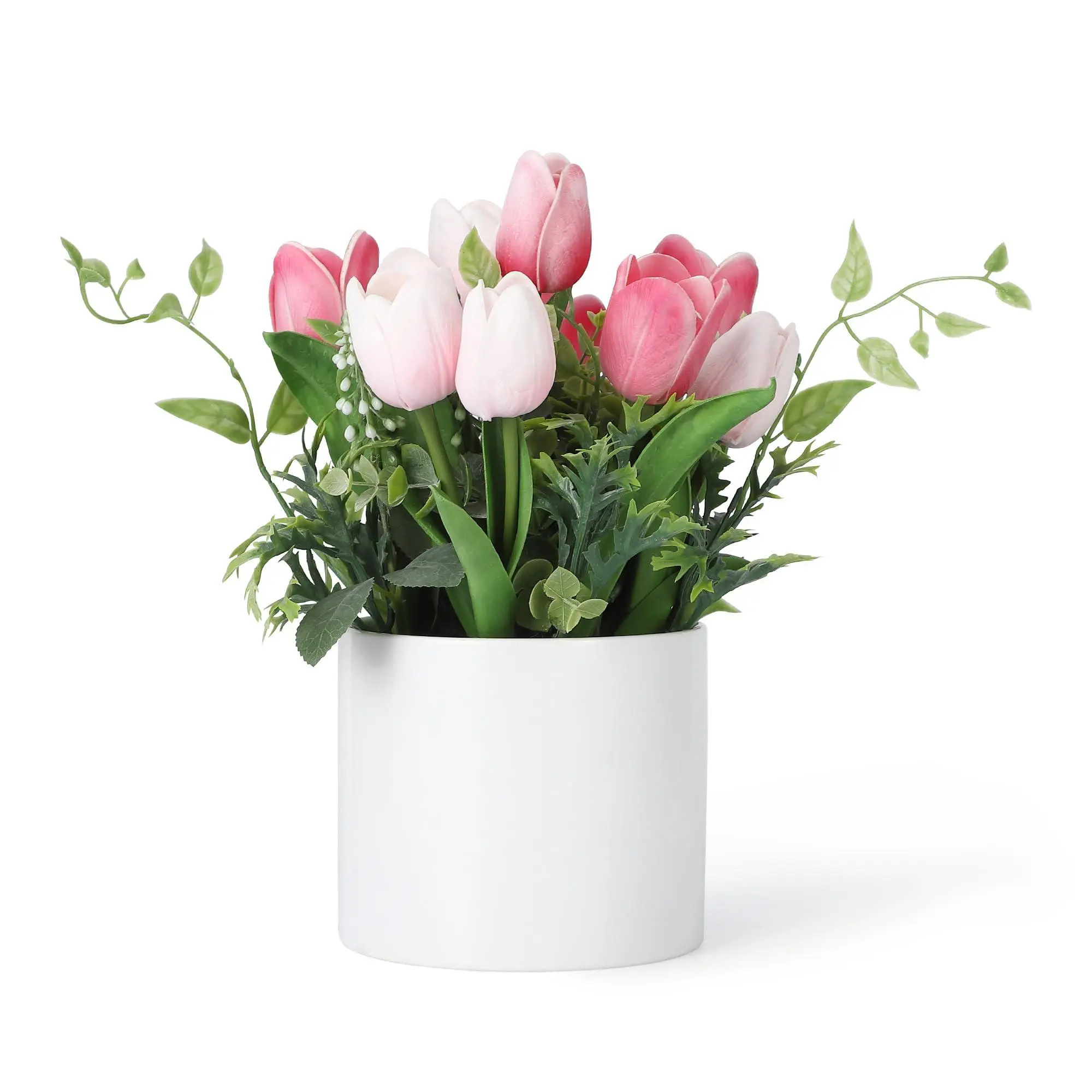Garvee Tulips Artificial Flowers - 6.9"Fake Tulips for Home Decor, 12 Artificial PU Flowers for Vase Fillers, Kitchen Office Wedding Dining Table Decorations