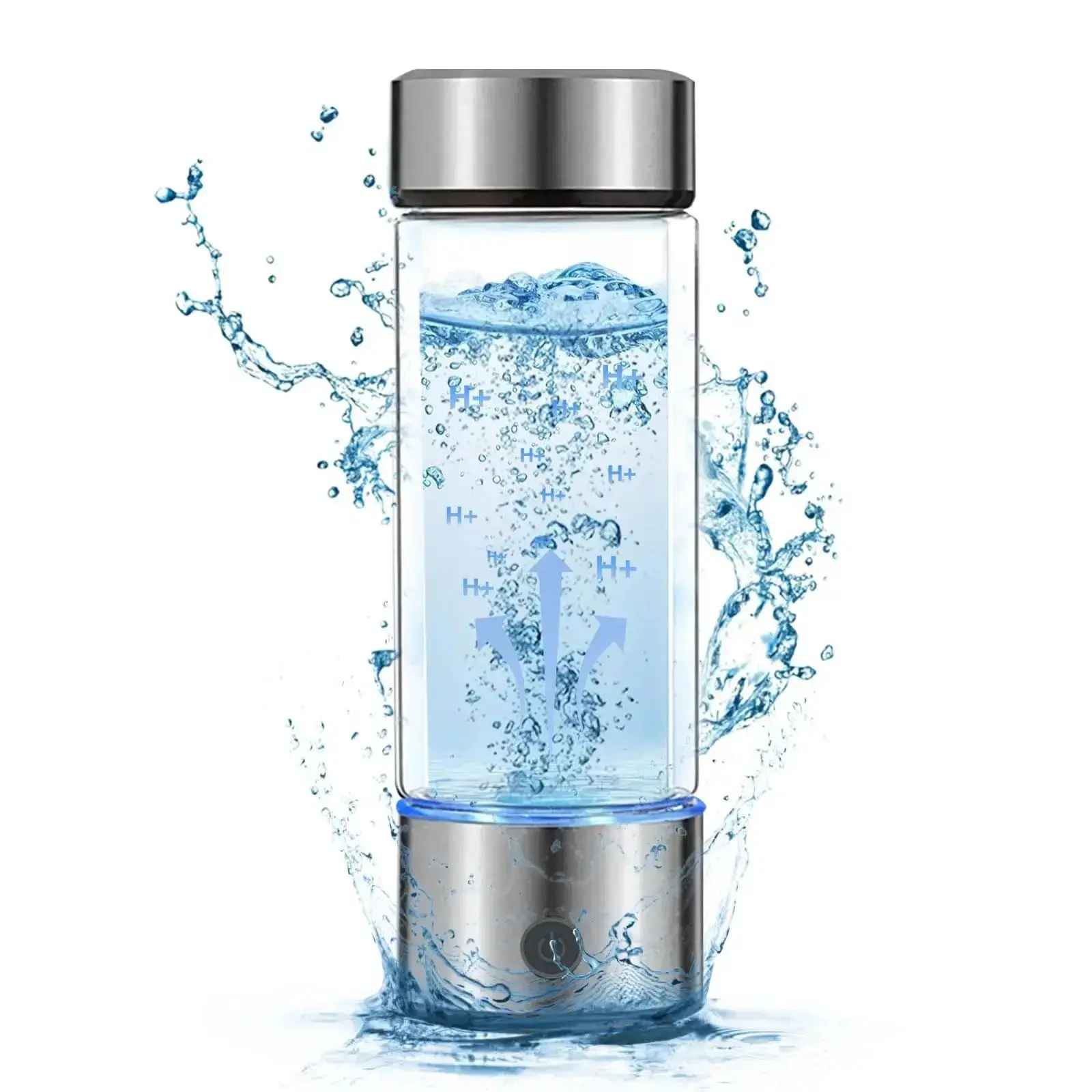 Stainless Steel Smart Insulated Hydrogen Water Bottle - USB Rechargeable Ionizing Hydration Drinkware, Bisphenol A (BPA)-Free, Reusable, Portable, Washable for Home, Travel, Mother's Day Gift