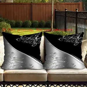 2pcs Modern Minimalist Zipper Throw Pillow Covers, Metal Texture, Geometric Design, Sofa Bed Decor, All Seasons