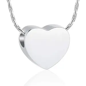 Cremation Jewelry Heart Pendant Memorial Urn Necklace for Ashes Stainless Steel Personalized Custom Keepsake for Anniversaries