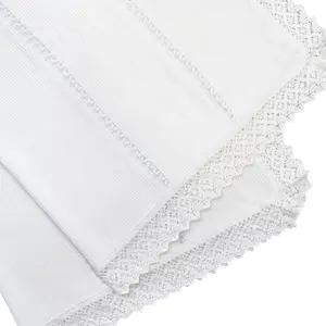 Newborn Baby Knit Blanket, Lace (White)