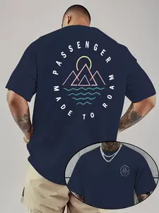 Men's Casual Fitted H-Type Long Sleeve T-Shirt, Animal Pattern Print, Summer Cool Simple Fashion, All-Season Wear