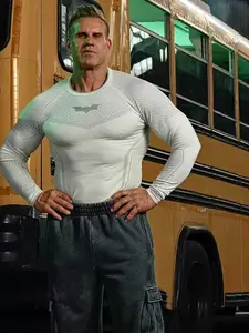 Men's Batman Tight-Fitting Long Sleeve Fitness Shirt, Essential Training Gym Wear, Perfect Party, Must-Have Workout Top, Gym Workout Tops