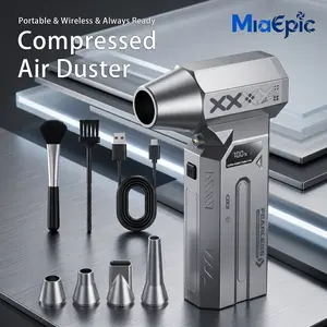 Compressed Air Duster-280000 RPM Super Powerful Electric Air Duster,4-Gear Adjustable PC Cleaning Kit with LCD Screen & LED Light,Fast Charging Air Blower for PC,Keyboard,Car,Home,handheld turbofan fan minijet
