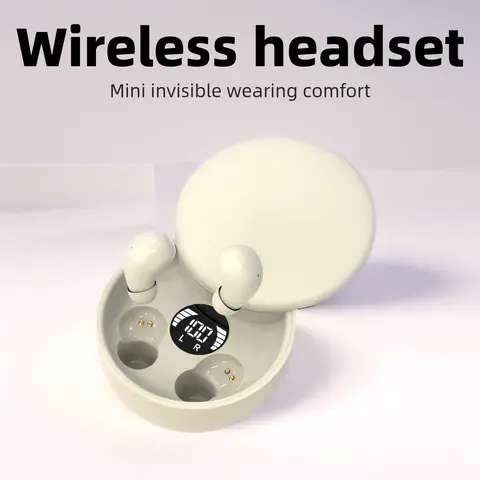 MSHUKCOE Invisible Cordless Silicone Earbuds - Bluetooth Noise Blocking Audio Headphones for Side Sleepers, Charging Case, Cable Management, Compatible with Android, iOS & Cellphones