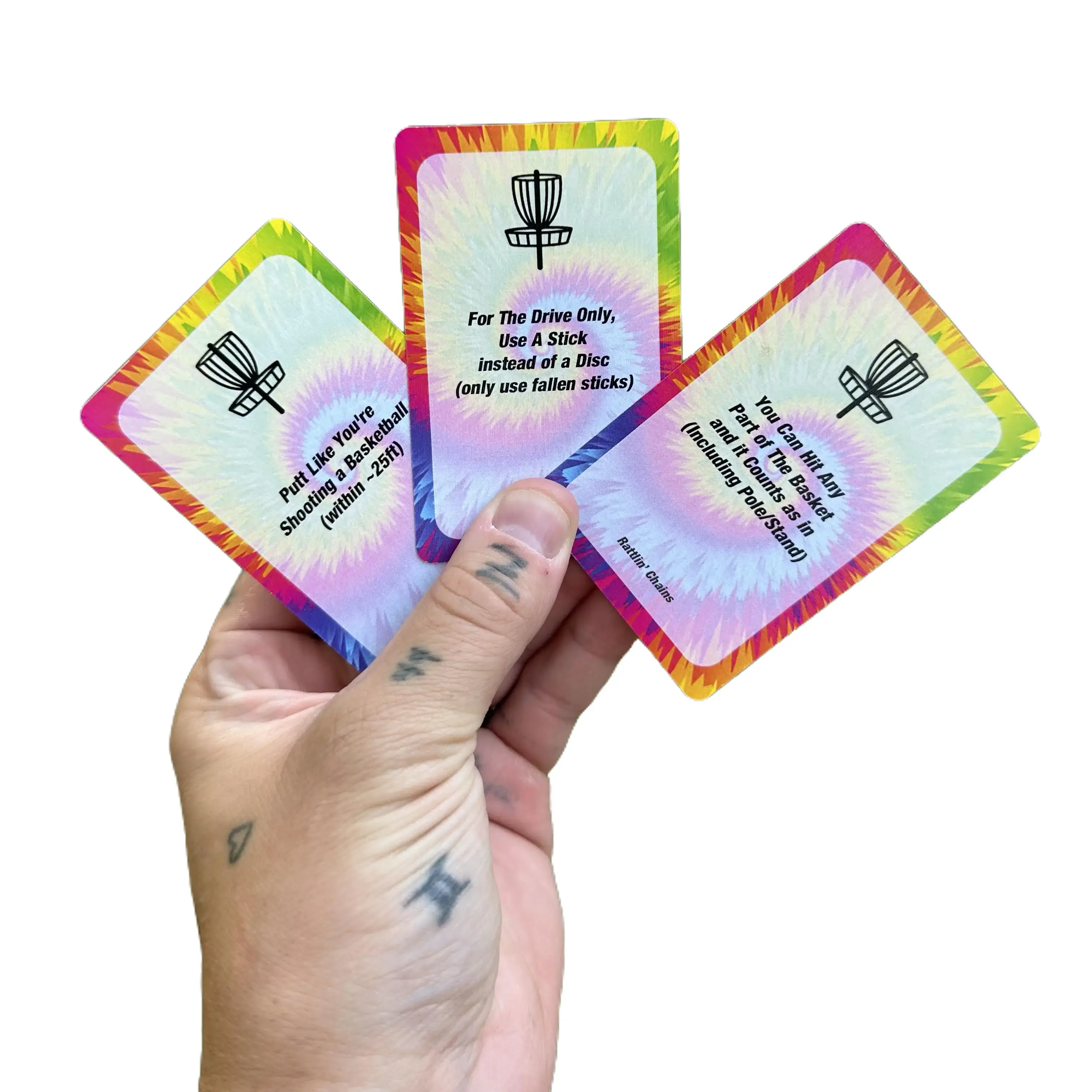 Rattlin Chains Card Game for Disc Golf - Unique Rounds with 56 Cards Entertainment Challenge