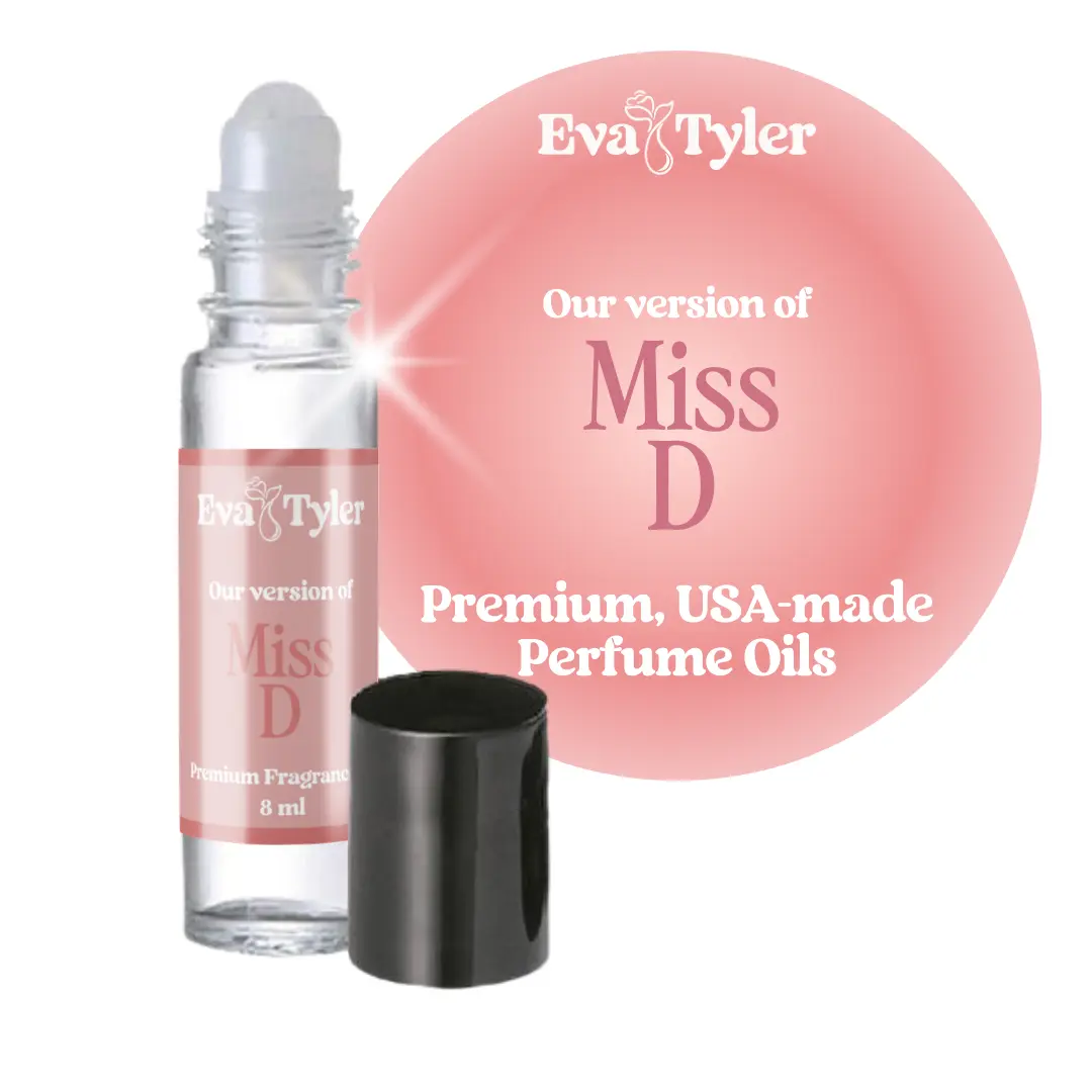 EvaTyler Miss D Concentrated Roll-On Perfume Oil - USA Made, Alcohol-Free, Dropper-Equipped Daily Use Women's Fragrance, Daily Use Fragrance, Fragrance Long Lasting