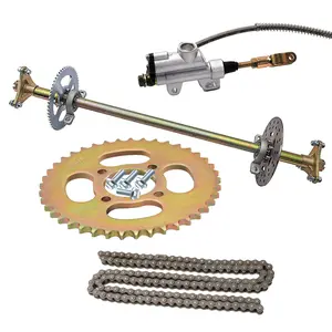 Go Kart Rear Axle Shaft kit 32 Inch 810mm with 428 Sprocket 108 Links Chain Rear Hydraulic Brake Caliper Cylinder Assembly Kit for Quad Moped Trike Drift ATV UTV TaoTao Kazuma Sunl Roketa 110cc-250cc