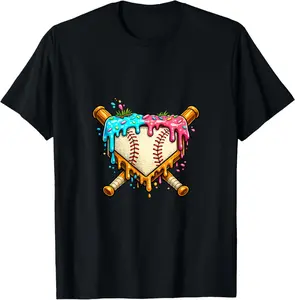 Baseball Drip for Boys Ice Cream Dripping Baseball Sport T-Shirt YOUNG BOYS graphic tee