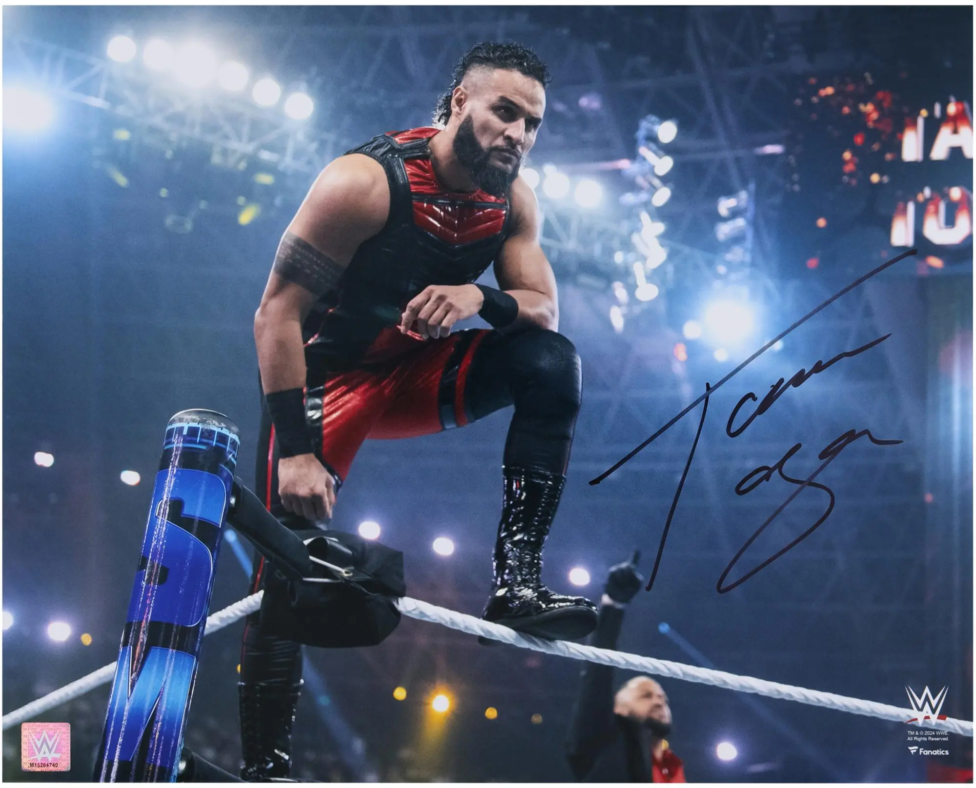 Tama Tonga WWE Autographed 16" x 20" Standing On Top Rope Photograph - Fanatics Authentic Certified