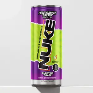 NUKE Grape Performance Energy Hydration & Performance 12 oz Beverage with Nitric Oxide Recovery Dynamine for Sustained Boost Zero Sugar