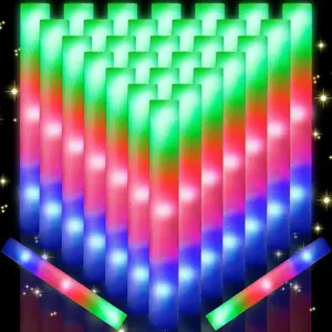124 PCS Glow Sticks, Foam Glow Sticks, Foam Light up Sticks with 3 Modes Colorful Flashing, Glow In The Dark Supplies, Glow Sticks Bulk Pack, Foam Glow Sticks Bulk for, Raves
