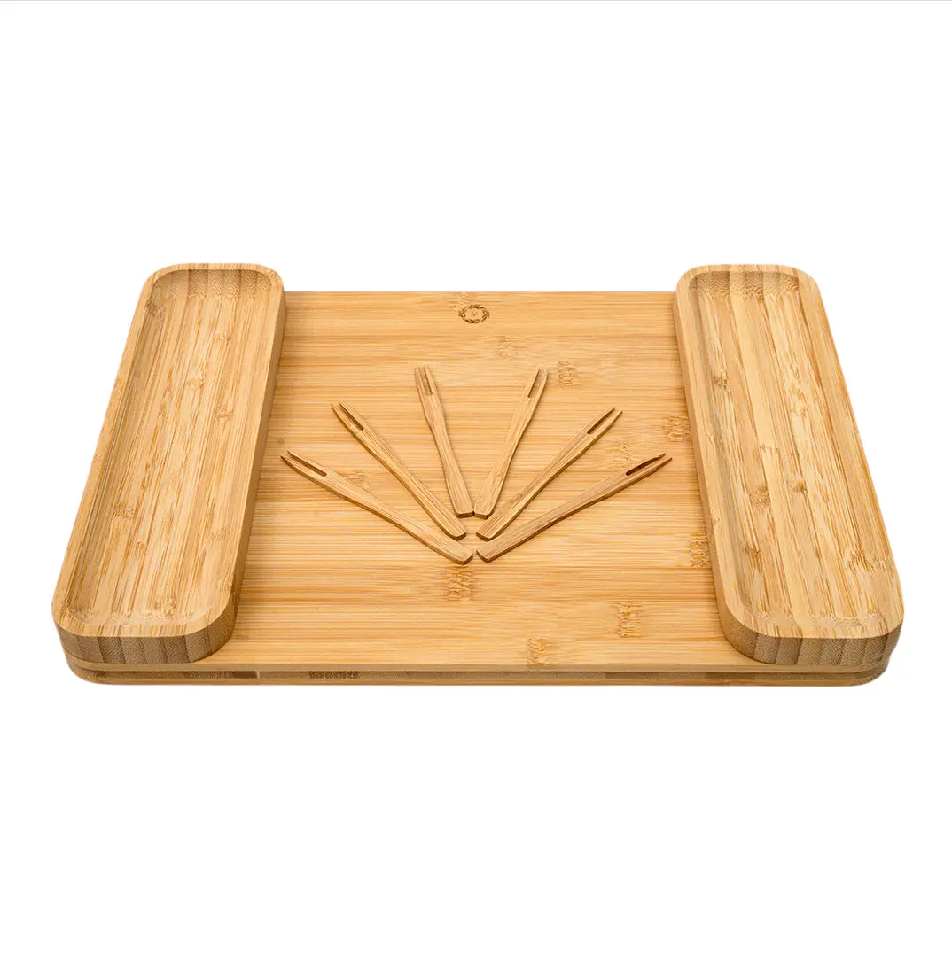 Bamboo Serving Set, Rectangle Tray, Side Trays & Tools – Unique Wedding, Housewarming, Bridal Gift, Realtor Gift.!
