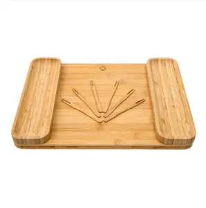 Bamboo Serving Set, Rectangle Tray, Side Trays & Tools – Unique Wedding, Housewarming, Bridal Gift, Realtor Gift.!