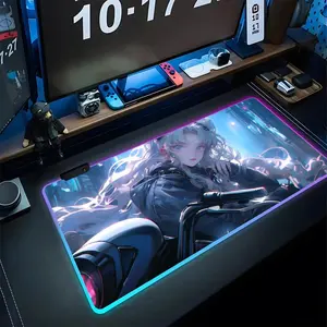 Anime S-SailorS Girl M-MoonS Mouse Pad Gaming Rgb Mousepad Backlit Keyboard Gamer Girl Xxl Laptop Mat Table Pads Deskpad