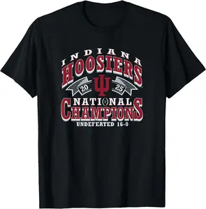 Indiana Hoosiers National Champs 2025 Football CFP Black T-Shirt