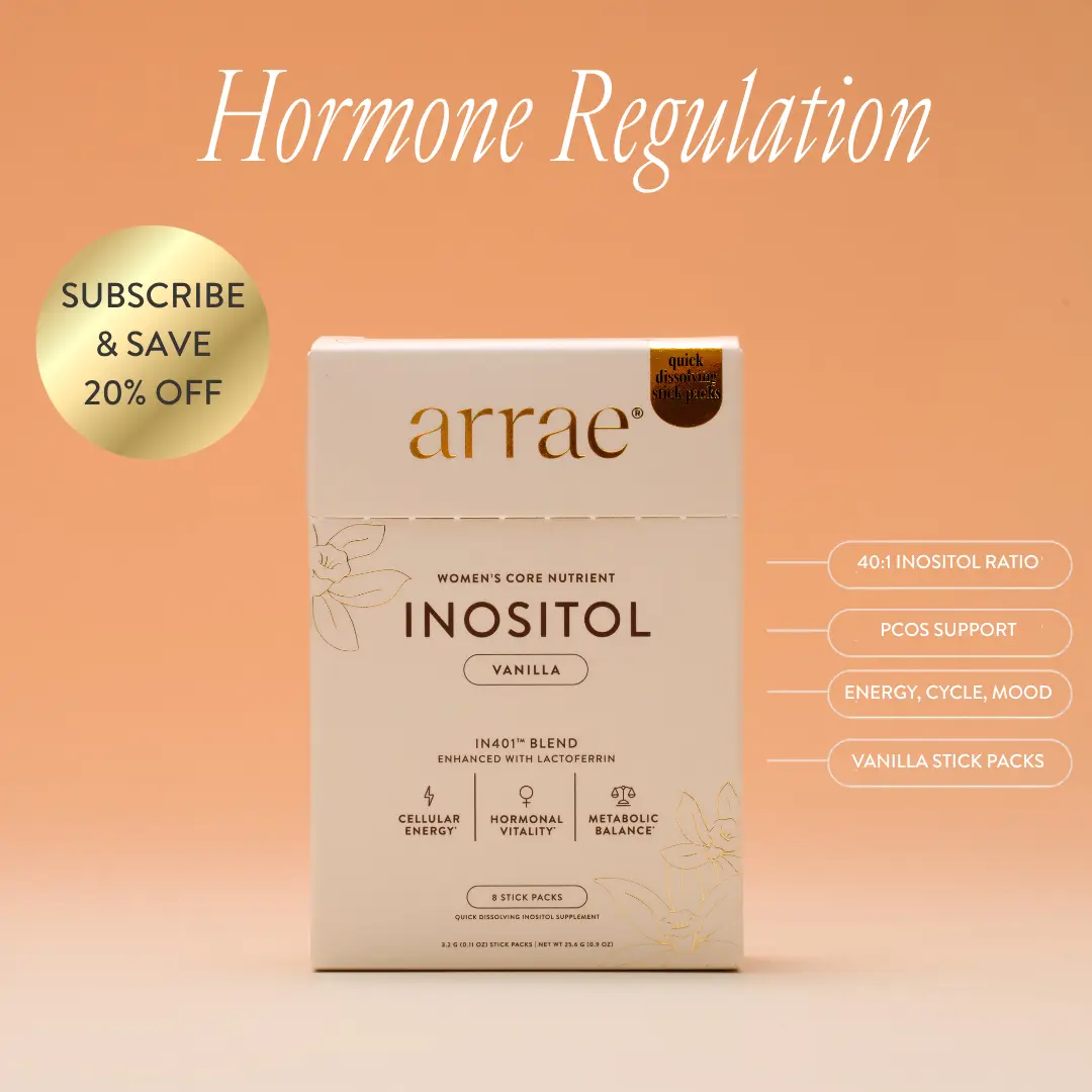 Arrae Hormone Balancing Inositol | Vanilla Flavored Pixie Sticks | Mood, Cycle & Skin Support for Women | Healthcare