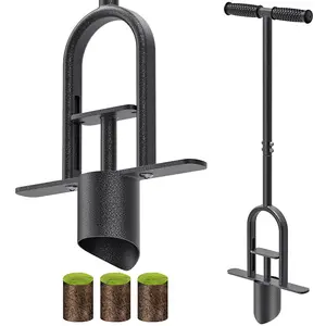 Back-Saving Sod Plugger & Bulb Planter – Long Handle Heavy Duty Turf Repair Tool with Soft Rubber Grip for Easy Lawn Maintenance & Planting