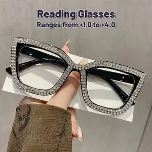 1pc large frame fashion cat-eye reading glasses, comfortable to wear, comfortable to wear, power +100 to +400