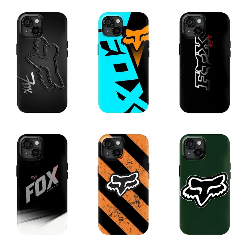 Fox Racing Durable Polycarbonate Smartphone Case - Silicone Cover, Full Print Multi-Model Casing for Riders, Screen Edge Fit Accessory for iPhone 11-17 Pro Max/Plus, Samsung Galaxy S23-25 Devices