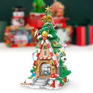Christmas Elf Tree House Music Box Building Kit, DIY Educational Toy Set, Home Decor Gift for Christmas, Valentine's Day, New Year