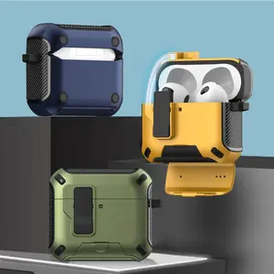 Wireless Magnetic Charging Case with Stand, Shockproof Headphone Shell for AirPods 4, 3, Pro 2, Pro, 1 & 2