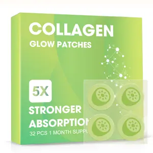 Collagen Glow Patches 32PCS, with Biotin Hyaluronic Acid, Vitamin C for Hydration & Glowing Skin, Gentle and Daily Care