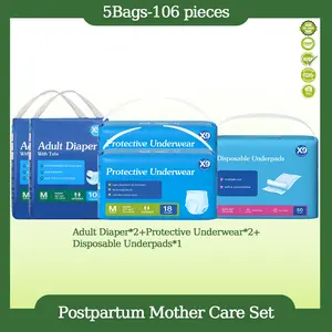 X9 Postpartum Mother Care Set-3Sizes,Including adult diapers, adult pull-up pants and protective pads,quickly absorbs, soft and gentle to the skin, clinically tested safe, free of fluorescent agents, Suitable for postpartum mothers and post-operative care