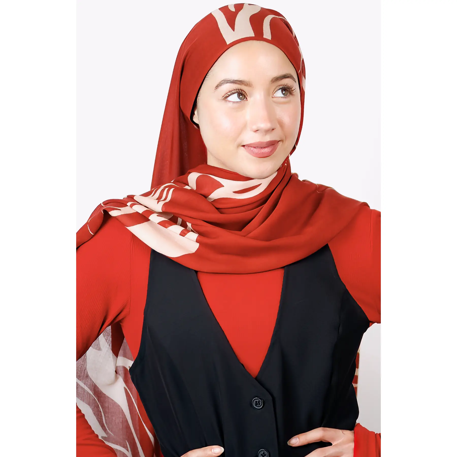 Rustic Terracotta Print Modal Hijab