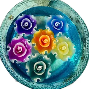 Floating Candle, Flower candles, Soy candles, Beautiful candles, Floral scents, Candle gifts, flowers, Colorful flowers, Home decor. Wedding, Box, Decoration Ornaments Freshener