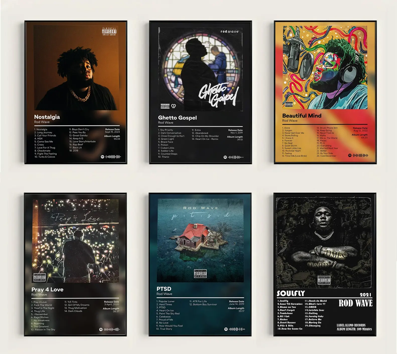 Rod Wave Album Cover Poster - Nostalgia - Custom Album Print - Hip Hop Wall Art