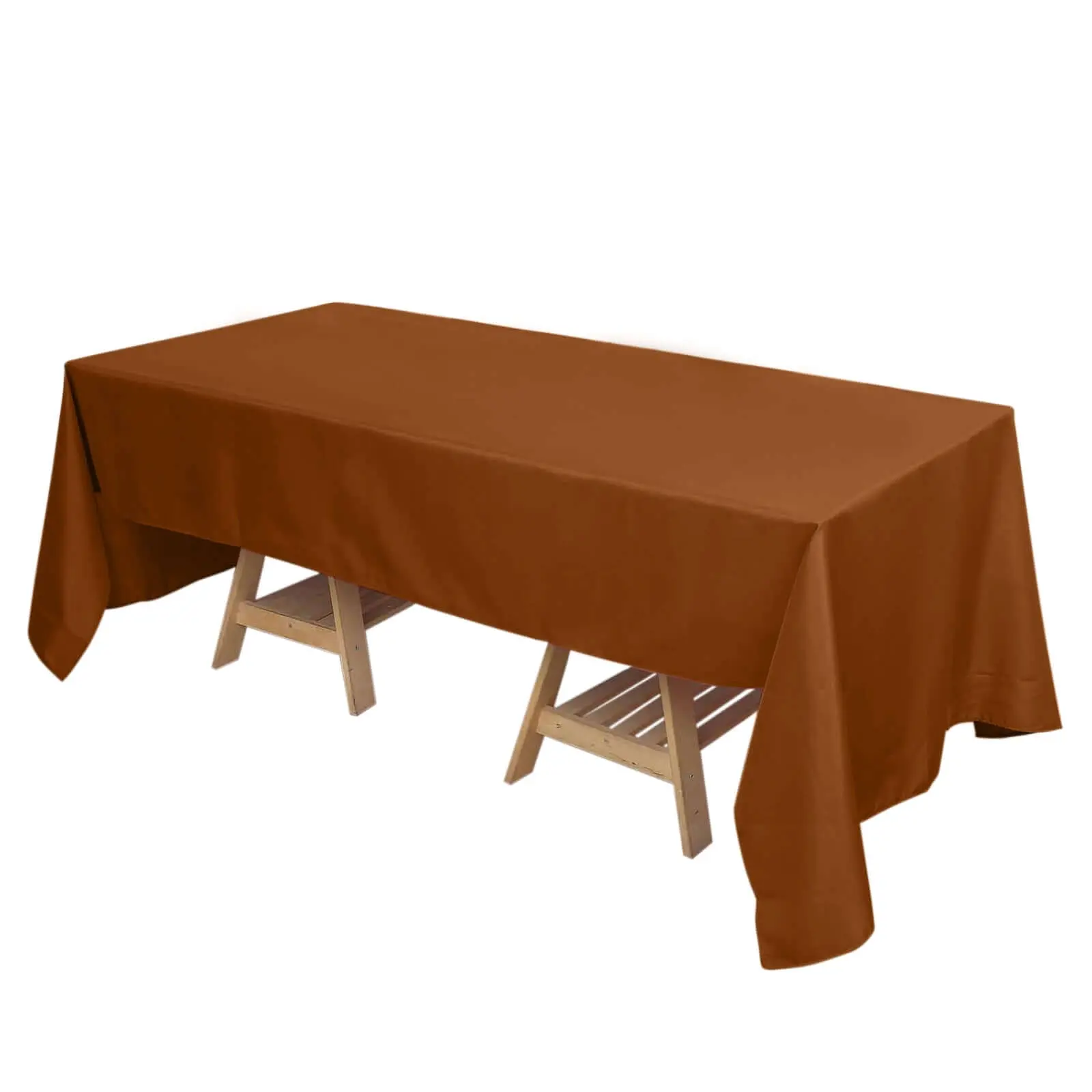 Polyester 72"x120" Rectangle Tablecloth Cinnamon Brown - Durable and Stylish Table Cover
