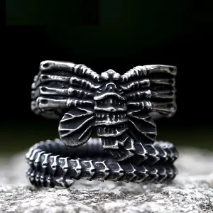 New 316L Stainless Steel Alien Finger Ring for Men Women Movie Animal Jewelry Party Accessory