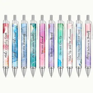10pcs Inspirational Ballpoint Pens, Bulk Motivational Quotes, Stylus Tip, Christmas Pens, Retractable Gift, Stylish Pens, Office Ink Pen, Unique Pens
