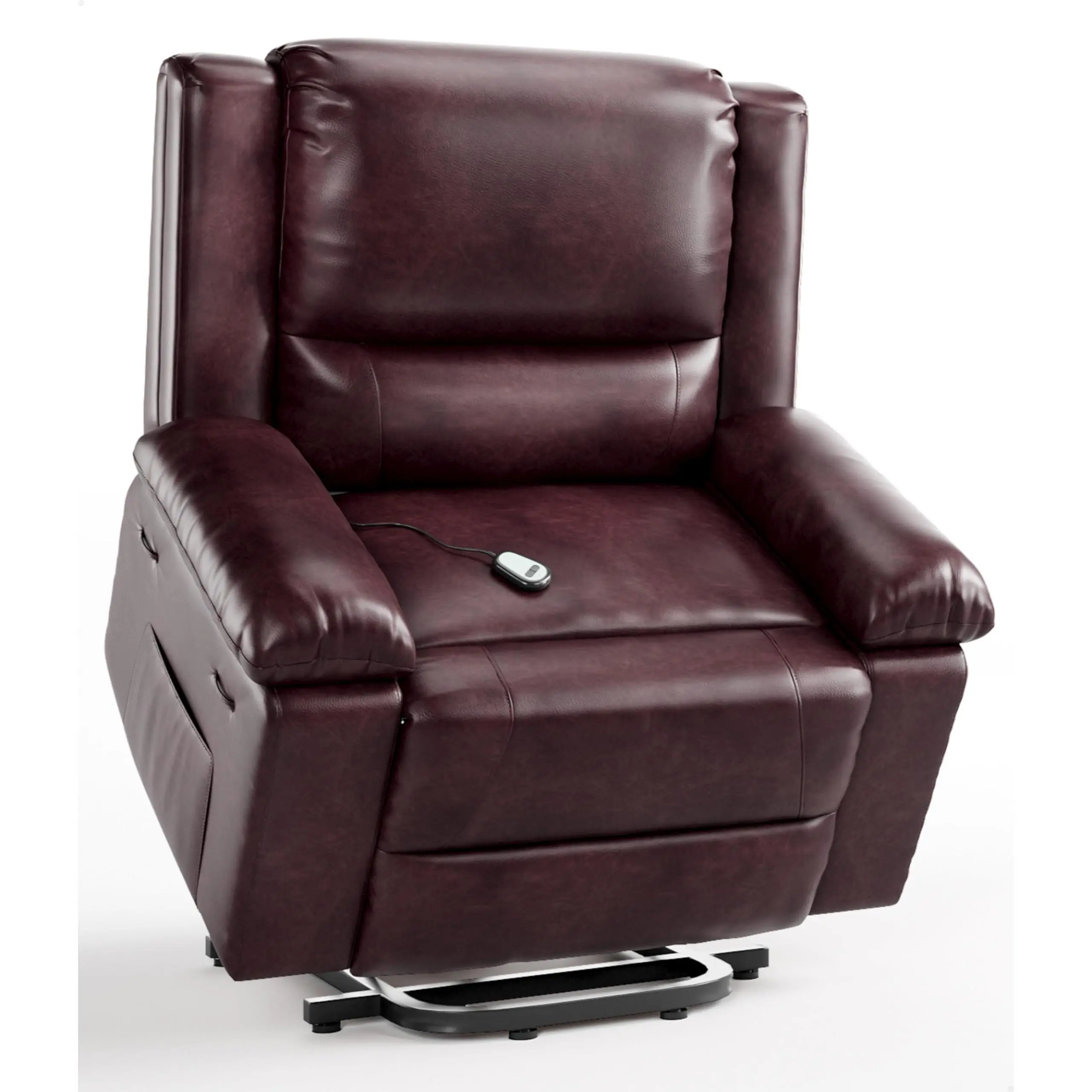 GAOMON Electric Lift Recliner Chair - Heat and Massage, PU Leather Power Lift Recliner for Elderly & Mobility Impaired, Adjustable Back and Legs, Heavy Duty Lift Chair for Seniors，